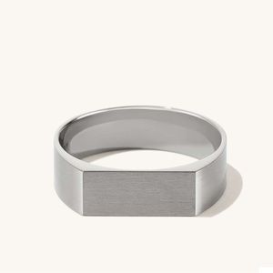 MEJURI Mens Slim Rectangular Signet Ring